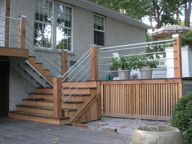 Galvanized Post Cap on 6x6 Cedar Deck Posts