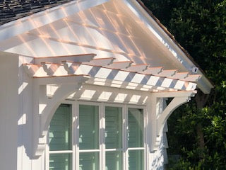 Copper Beam Caps Over Shade Roof