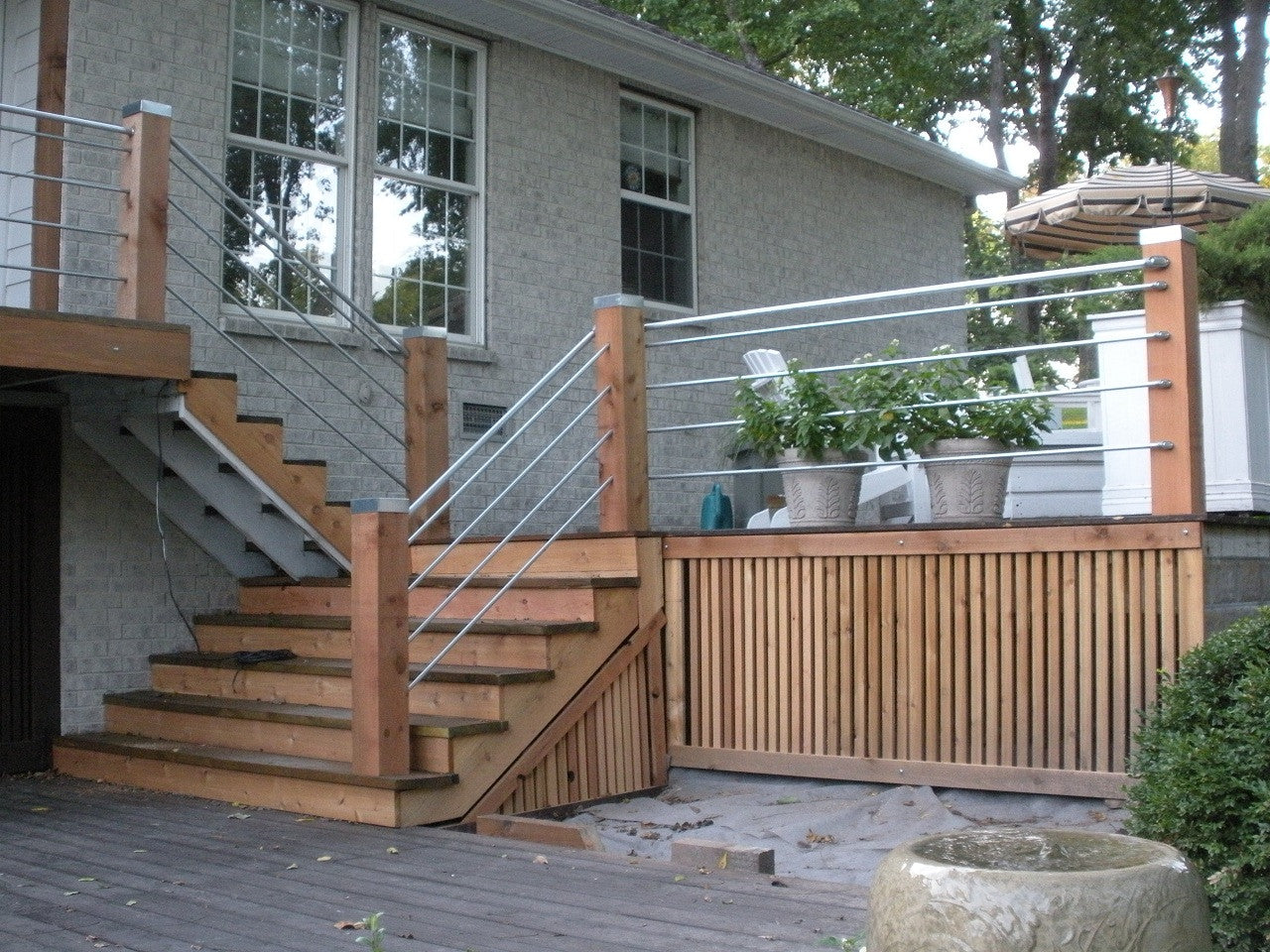 Galvanized Post Cap on 6x6 Cedar Deck Posts